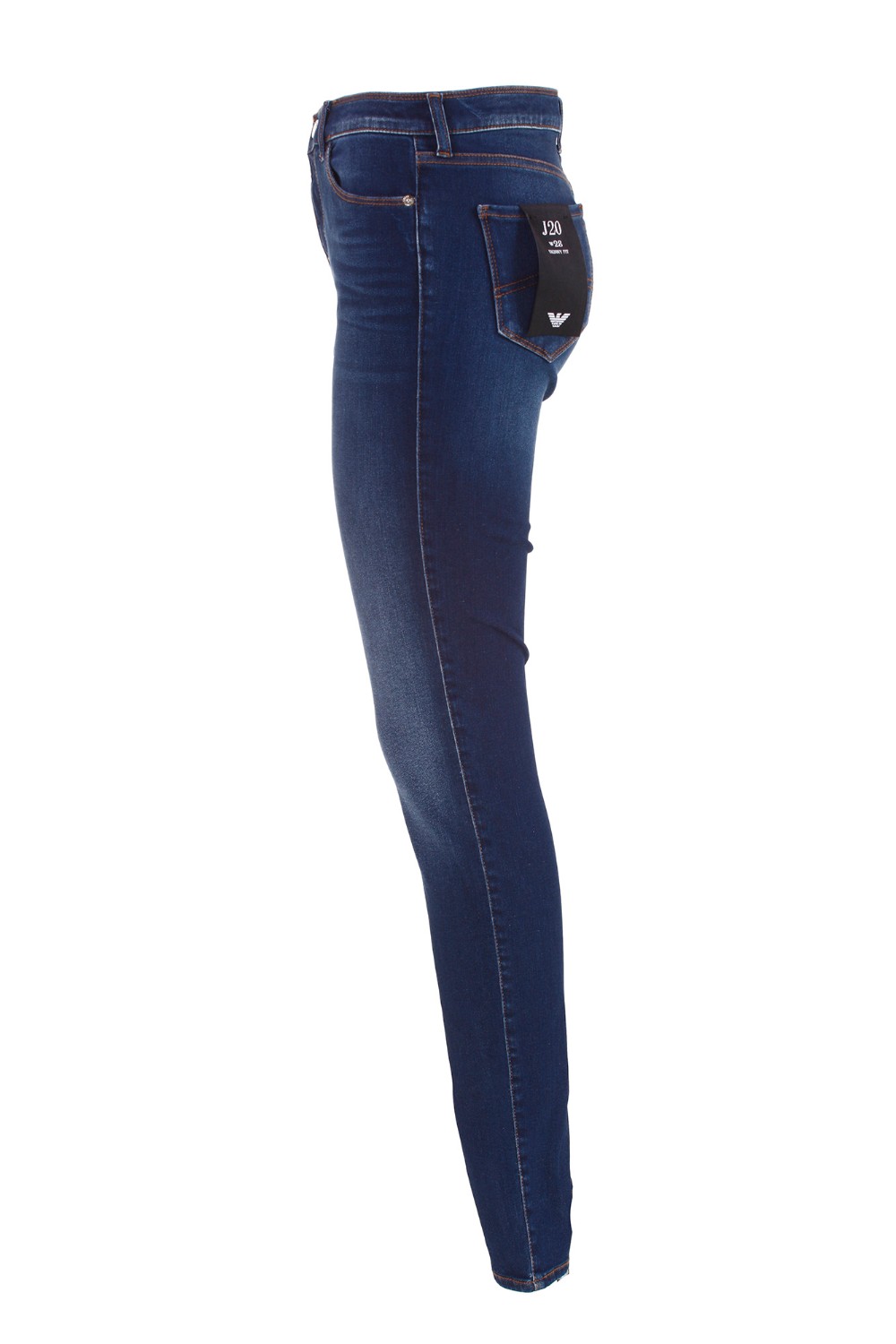 shop EMPORIO ARMANI  Jeans: Emporio Armani jeans J18 vita alta e gamba skinny in denim Composizione: 77% Cotone 10% Lyocell 9% Elastomultiestere 4% Elastan.
Slim fit.
Vita con passanti.
Cinque tasche.
Gamba skinny.
Chiusura con zip e bottone.
Impunture tabacco.
Salpa in pelle con logo.
Ricamo aquila.
Fabbricato in Tunisia.. 6R2J20 2DAXZ-0941 number 5085528